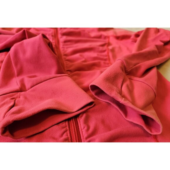 Victorias Secret VSX Sport Small Knockout Jacket Hot Pink Zip Ruched Thumb Holes - Picture 5 of 15